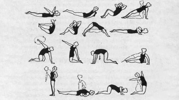 Exercise therapy complex that helps relieve stiffness of muscle tissues in thoracic osteochondrosis